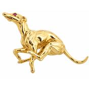 9ct Yellow Gold Greyhound Brooch image