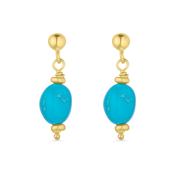 18ct Yellow Gold Turquoise Drop Earrings image