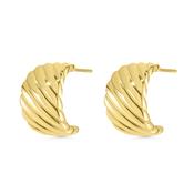 14ct Gold Ridged Hoops image