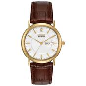 Gent's Citizen Gold Tone Leather Strap Watch image