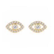 Gold Evil Eye Stud Earrings