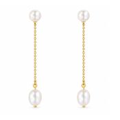 Gold Pearl Drop Earrings image