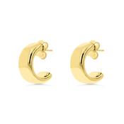 Gold Semicircle Lobe Earrings image