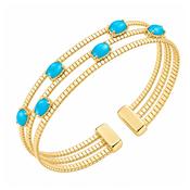 Gold Turquoise Cuff Bangle image