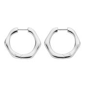 Sterling Silver Fluid Hoop Earrings image