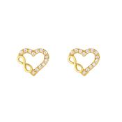 9ct Gold Heart Infinity Stud Earrings image