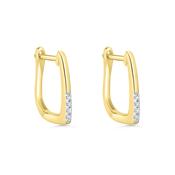 9ct Gold Diamond Horseshoe Huggie Earrings image