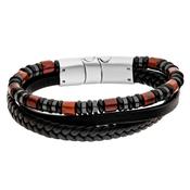 Gent's Steelwear Honolulu Hematite Leather Bracelet image