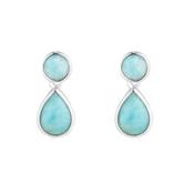 Sterling Silver Larimar Earrings