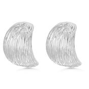 Silver Dome Ridge Oversized Stud Earrings image
