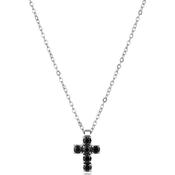 Stainless Steel Black CZ Cross image