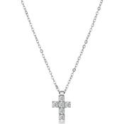 Stainless Steel CZ Cross Pendant image