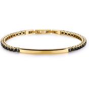 Stainless Steel &amp; Gold Black Tennis Bracelet image
