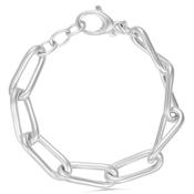 Sterling Silver Chunky Paper Link Bracelet image