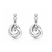 Sterling Silver Diamond Drop Earrings image