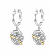 Sterling Silver Gold Accent Playful Circle Earrings image