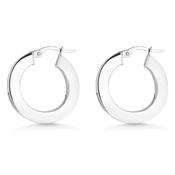 14ct White Gold Wave Hoops