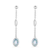 9ct White Gold Blue Topaz Earrings