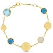 9ct London Blue Topaz &amp; Topaz Bracelet