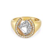 18ct Gold Gent's Diamond Horseshoe Ring image