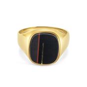9ct Gold Gent's Ornate Onyx Signet Ring image