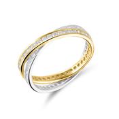 18ct White &amp; Yellow Gold Diamond Dress Ring image