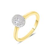 18ct Yellow Gold Oval Cut Halo Ring image