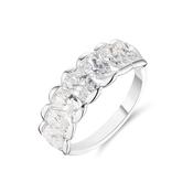 White Gold Seven Oval Cut Diamond Ring image