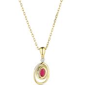 9ct Ruby &amp; Diamond Swirl Pendant