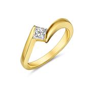 0.25ct Yellow Gold Princess Cut Diamond Ring image