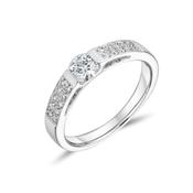 18ct White Gold Round Brilliant Tension Set Engagement Ring image