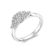 18ct White Gold Diamond Cluster Style Engagement Ring image