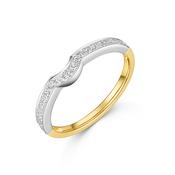 18ct Two Tone Diamond V Band image