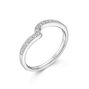 18ct White Gold Diamond Small V Band image