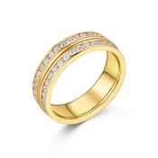 18ct Yellow Gold Two Row Diamond Band image