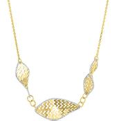 14ct Yellow &amp; White Gold Twirl Necklace image