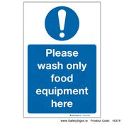 Wash Food Equipment Here - 16378 image