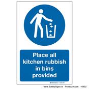 Place Kitchen Rubbish in Bins - 16402