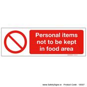 No Personal Items in Food Area - 18507 image