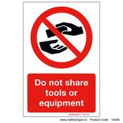 Do not Share Tools or Equipment - 18580 image