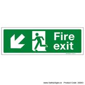 Fire Exit SG102 Arrow Down Left - 20063 image