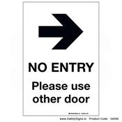 No Entry - Arrow Right - 34098
