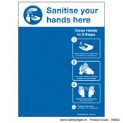 Sanitise Hands Here - Dispenser Backing Panel - 58002 image