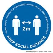 Keep Social Distance - FloorSign (Circular) - 62011