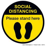 Please Stand Here - FloorSign (Circular) - 62015
