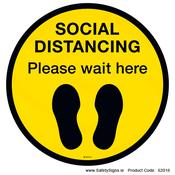 Please Wait Here - FloorSign (Circular) - 62016 image