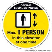 Elevator Occupancy Limit - (Circular) - 62066