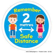 2 Metres Safe Distance - Kids - (Circular) - 62143