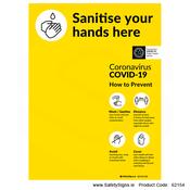 Sanitise Hands Here - Dispenser Backing Panel - 62154 image