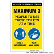 Maximum 3 People to Use These Toilets - 62155